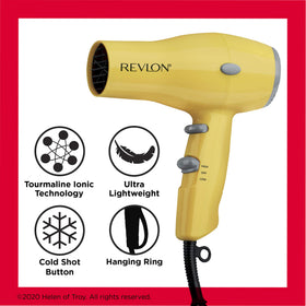 Revlon Compact Ionic Travel Hair Dryer showing ionic technology feature