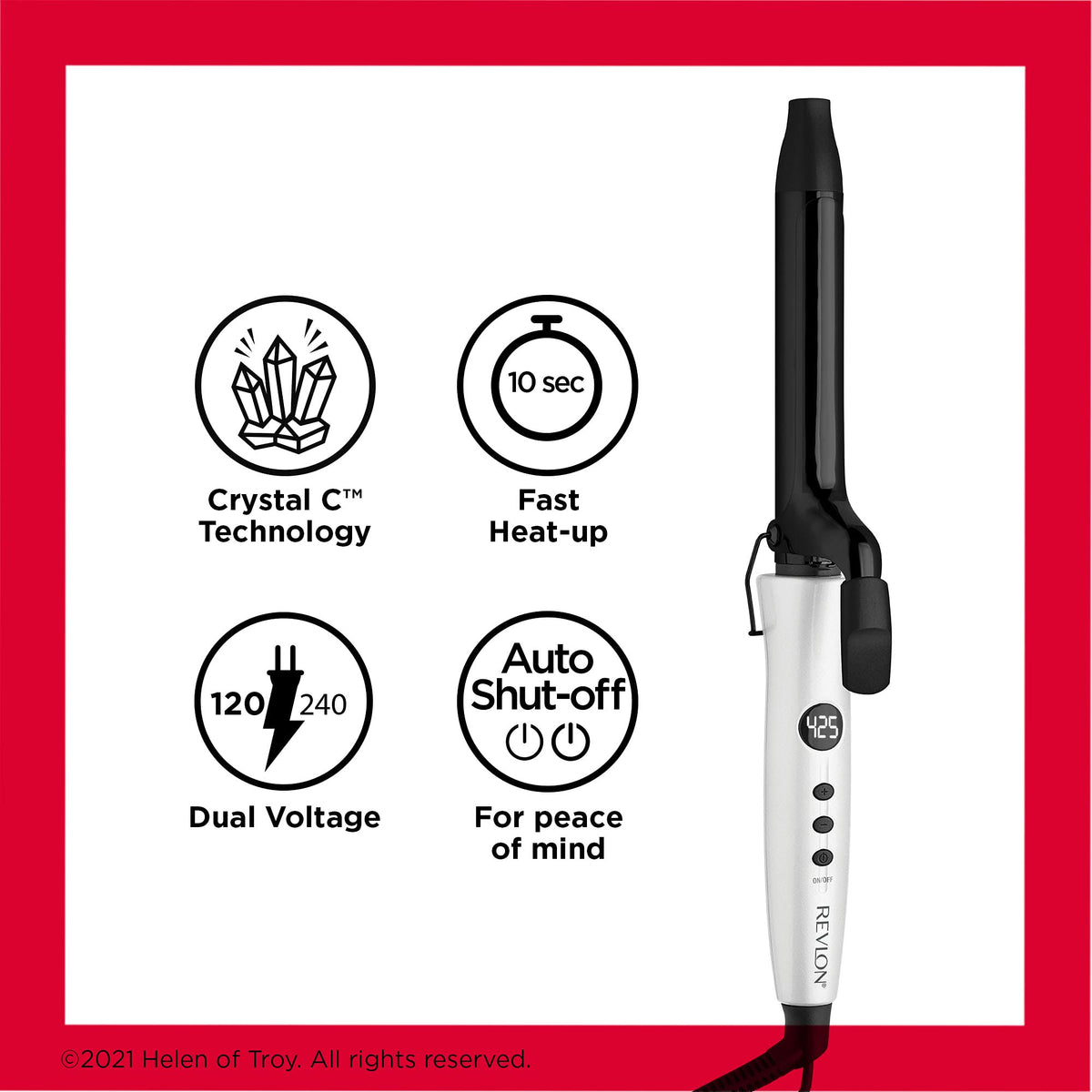 REVLON Crystal C Hair Curling Iron in use styling hair