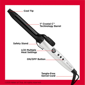 REVLON Crystal C Hair Curling Iron tangle-free swivel cord
