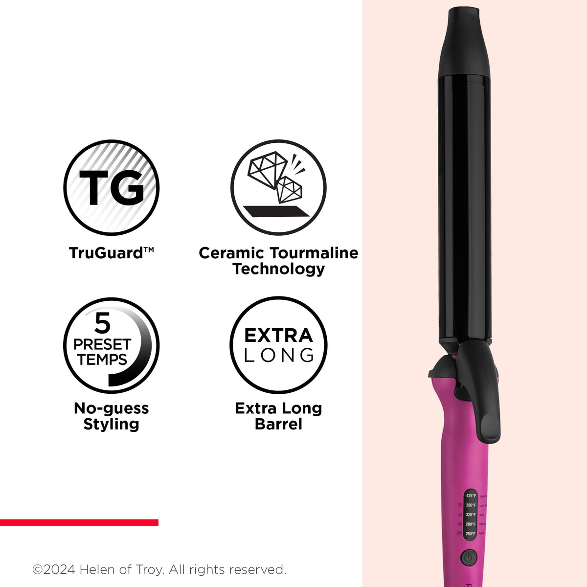 REVLON Easy Heat curling iron in a styling setup