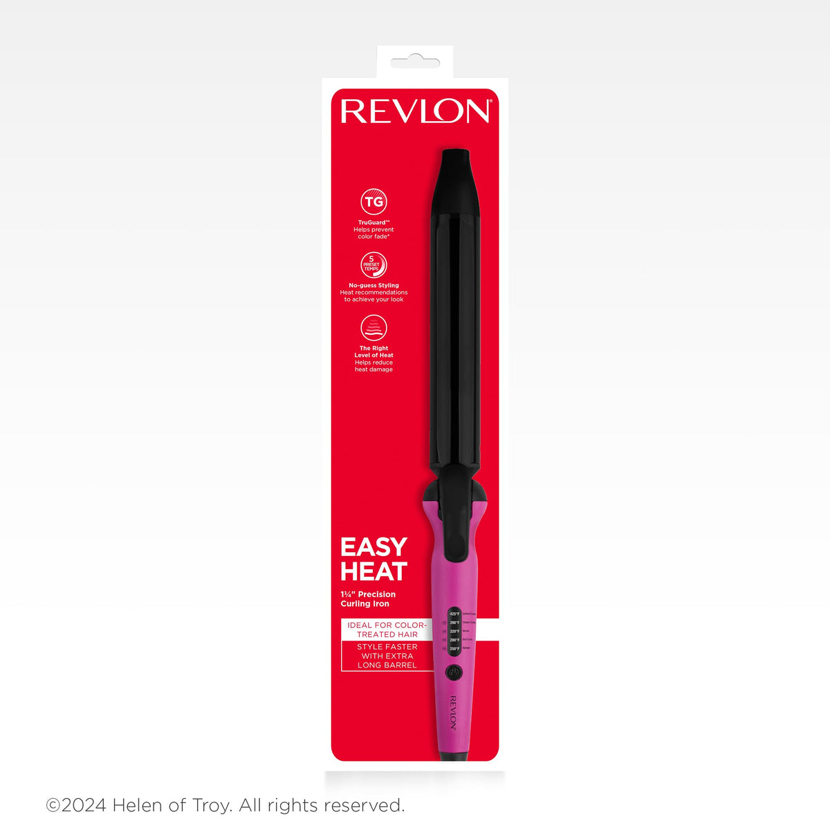 REVLON Easy Heat curling iron with styled hair
