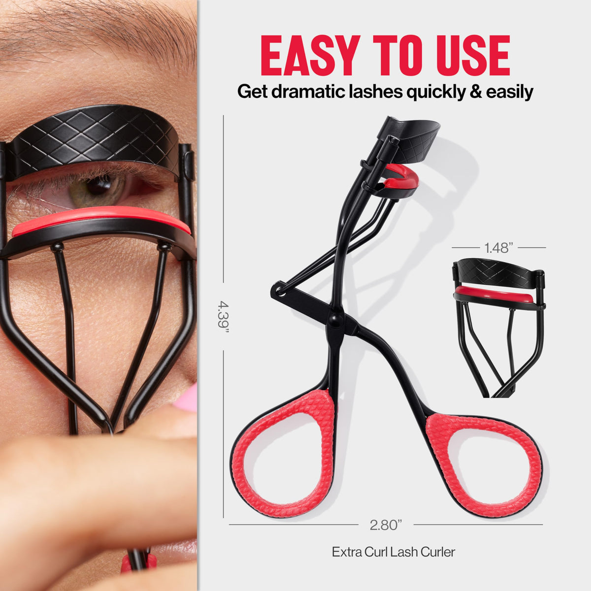 REVLON Extra Curl Eyelash Curler displayed on vanity