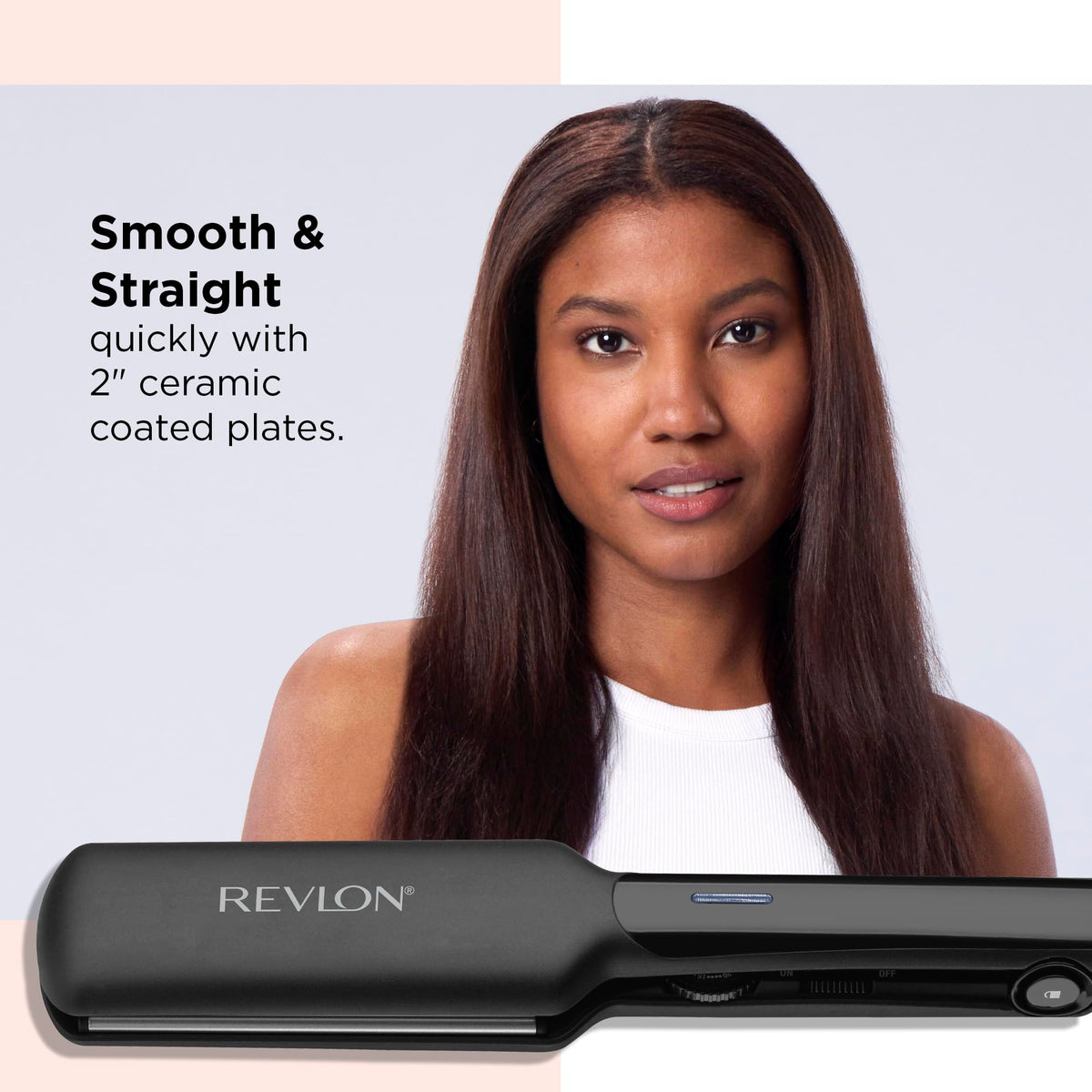 REVLON Flat Iron showing ceramic coating detail