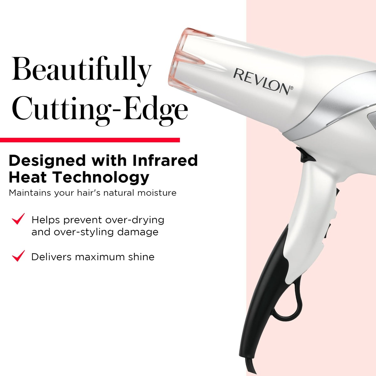 REVLON Infrared Ionic Hair Dryer side view showing controls