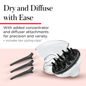 REVLON Infrared Ionic Hair Dryer with diffuser attachment