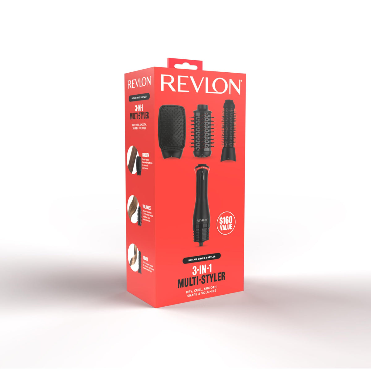 REVLON Multi-Styler showing three styling attachments