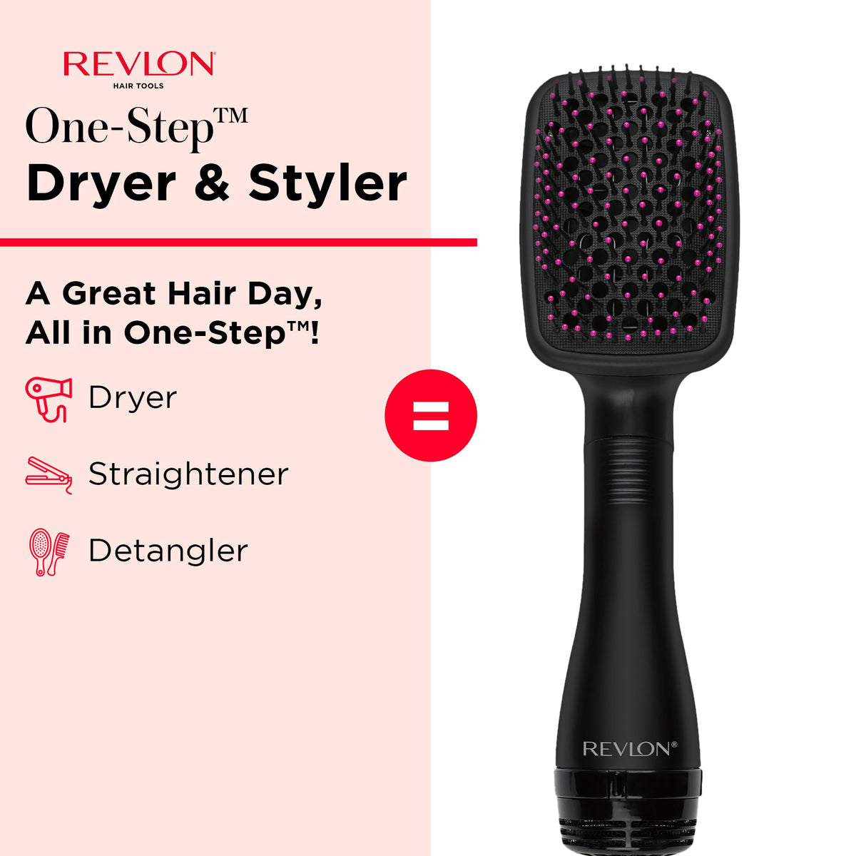 REVLON One-Step Hair Dryer and Styler paddle design