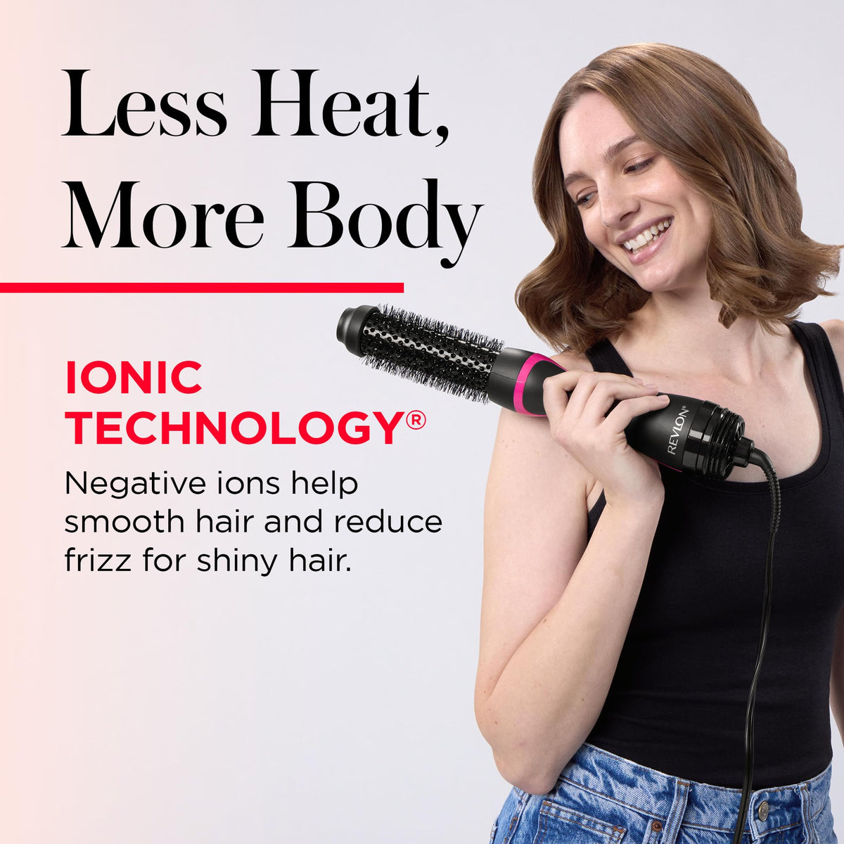 REVLON One-Step Root support Round Brush Hair Dryer close-up of barrel