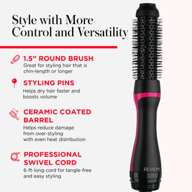 REVLON One-Step Root support Round Brush Hair Dryer in use on hair