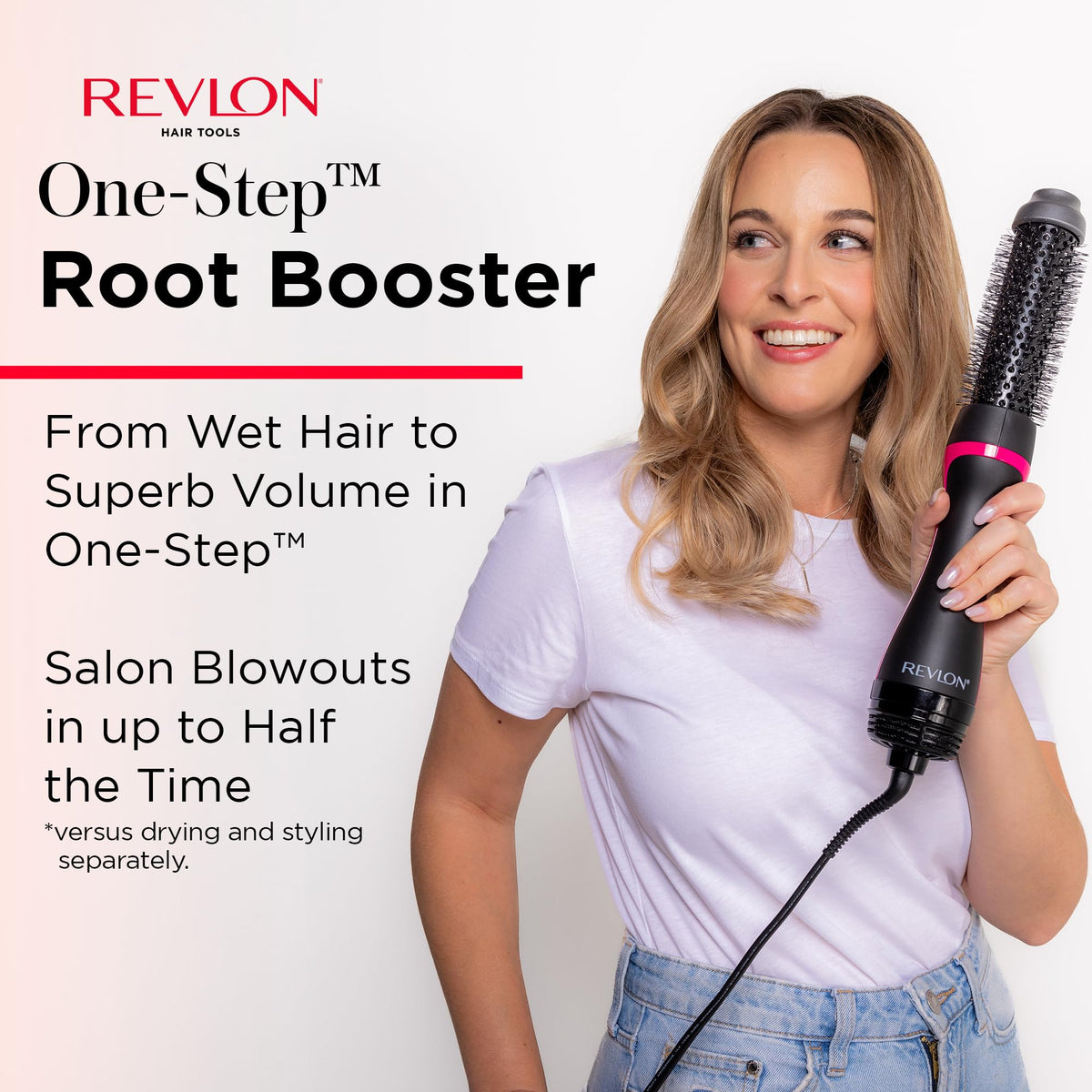 REVLON One-Step Root support Round Brush Hair Dryer side view