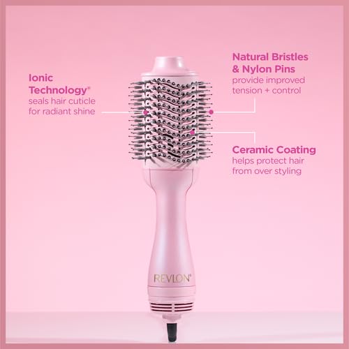 REVLON One-Step Volumizer showcasing heat settings