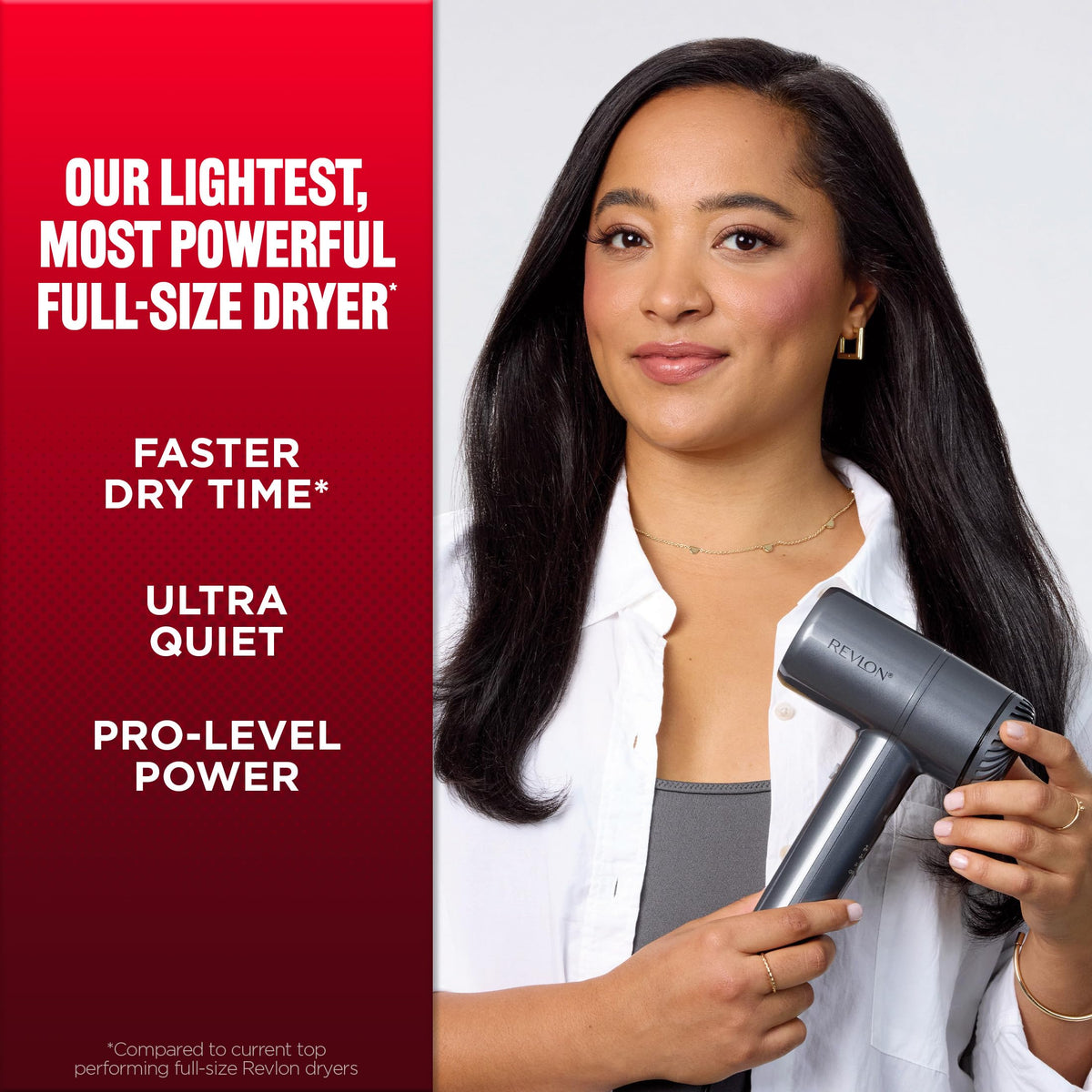 REVLON PowerMove Hair Dryer side view showing control settings