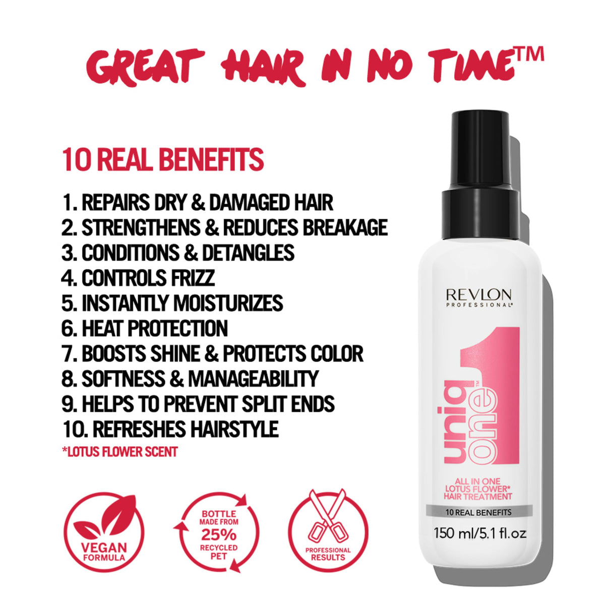 Revlon Professional UniqOne 10-in-1 Hair application on hair