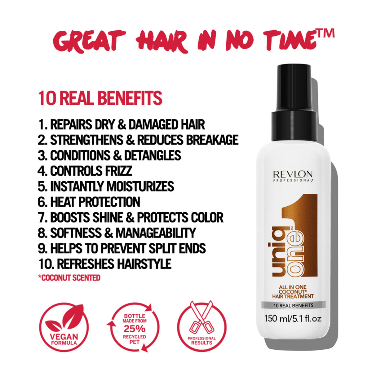 REVLON PROFESSIONAL UniqOne Coconut application on hair