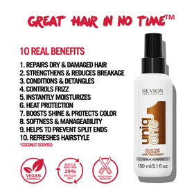 REVLON PROFESSIONAL UniqOne Coconut application on hair