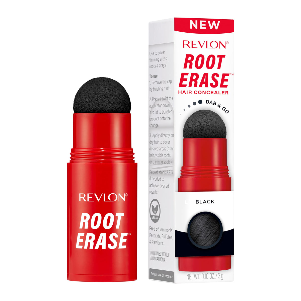 REVLON Root Erase Hair Concealer 01 Black front view