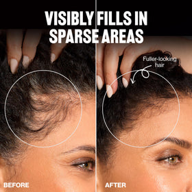 REVLON Root Erase Hair Concealer 01 Black in use on hair