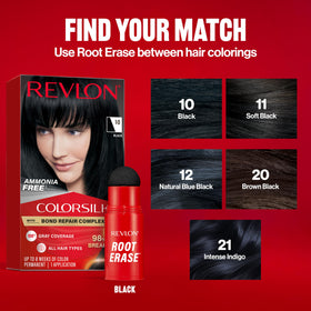 REVLON Root Erase Hair Concealer 01 Black texture close-up