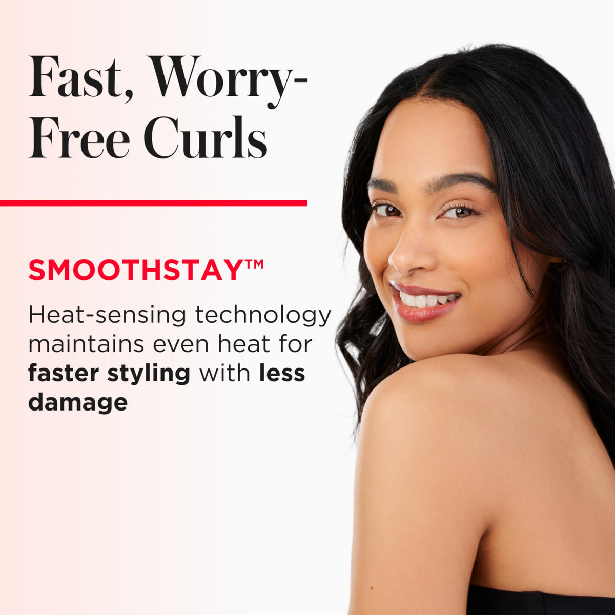 REVLON SmoothStay curling iron lifestyle scene on a vanity