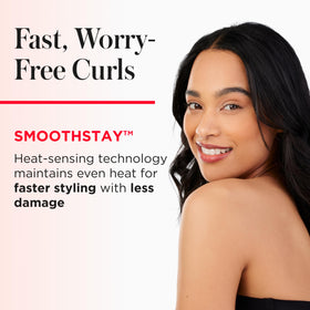 REVLON SmoothStay curling iron lifestyle scene on a vanity
