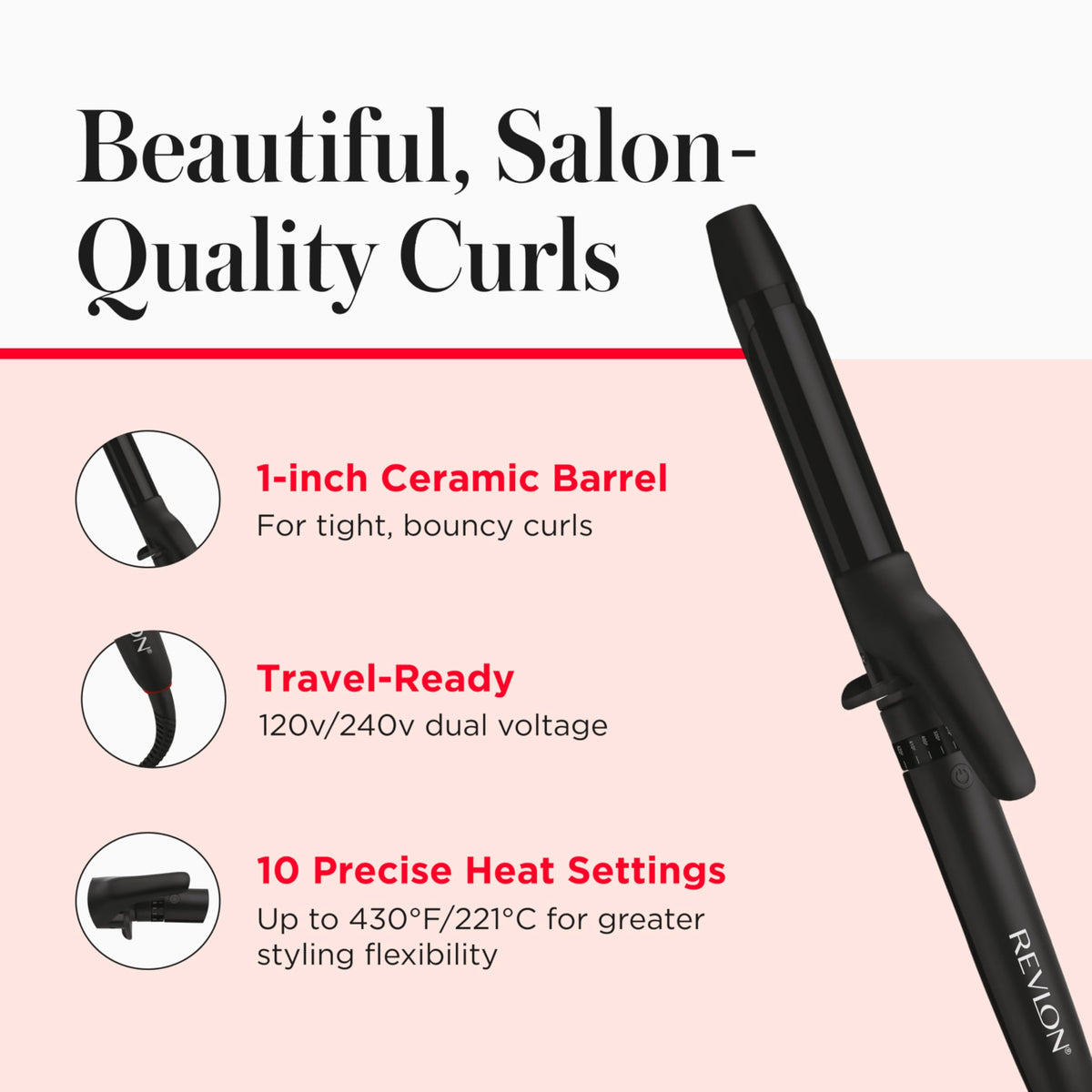 REVLON SmoothStay Curling Iron packaging with product details