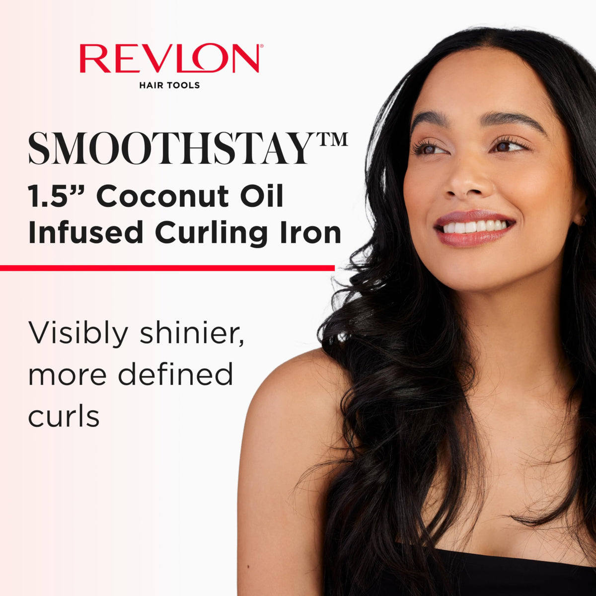 REVLON SmoothStay curling iron side view showcasing ceramic barrel