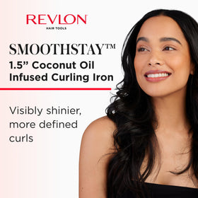 REVLON SmoothStay curling iron side view showcasing ceramic barrel