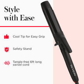 REVLON SmoothStay curling iron with power button and cord