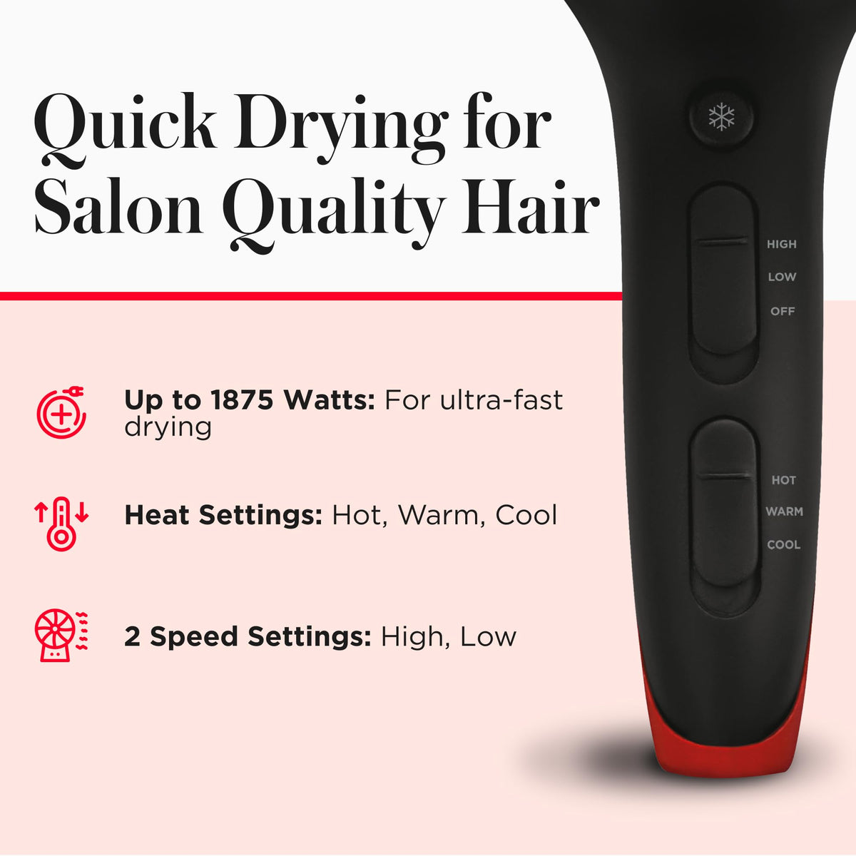 REVLON SmoothStay Hair Dryer back view