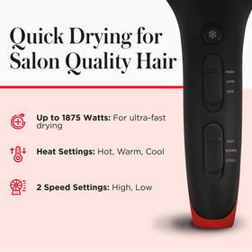 REVLON SmoothStay Hair Dryer back view