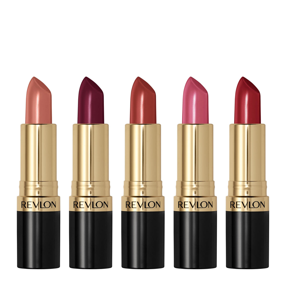 REVLON Super Lustrous Lipstick Gift Set with five shades displayed