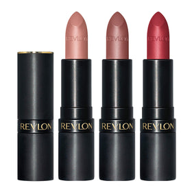 REVLON Super Lustrous lipstick set displayed with other makeup products