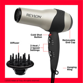 REVLON Turbo Hair Dryer back view with soft-feel handle