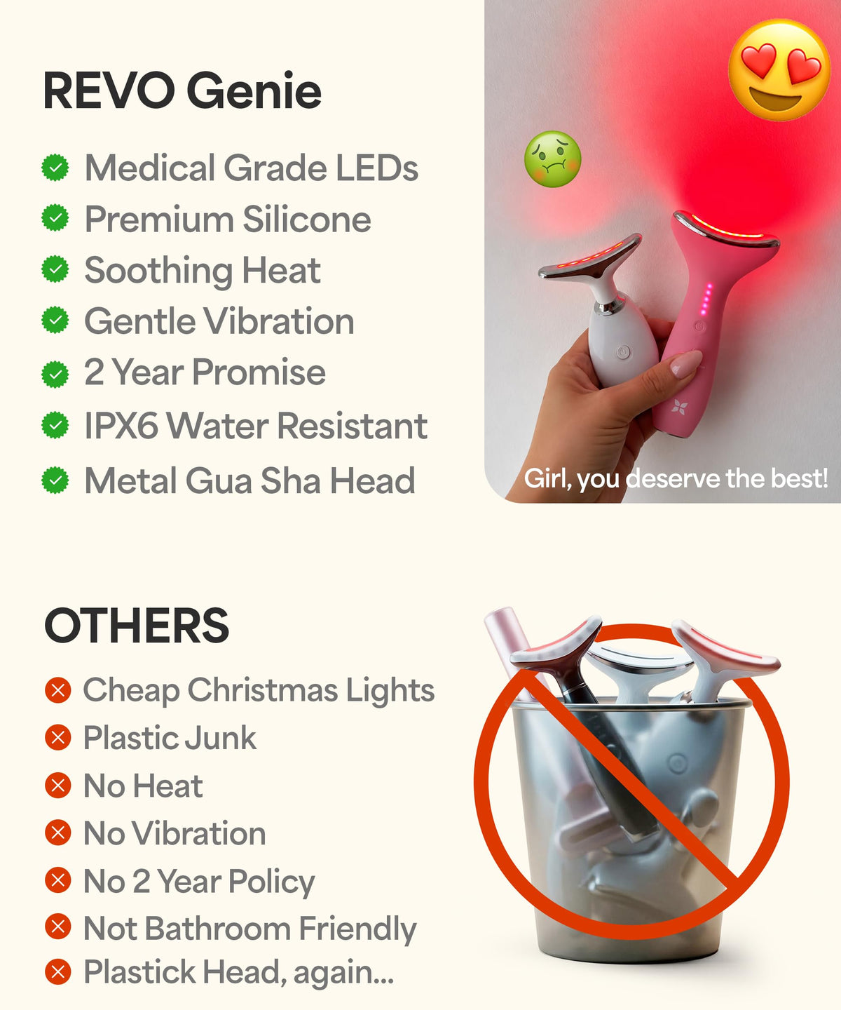 REVOMADIC REVO Genie Facial Massager in use on neck