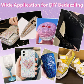 Rhinestones applied to jeans for a sparkling effect