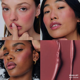 Rhode Pocket Blush applied on cheeks for a natural look