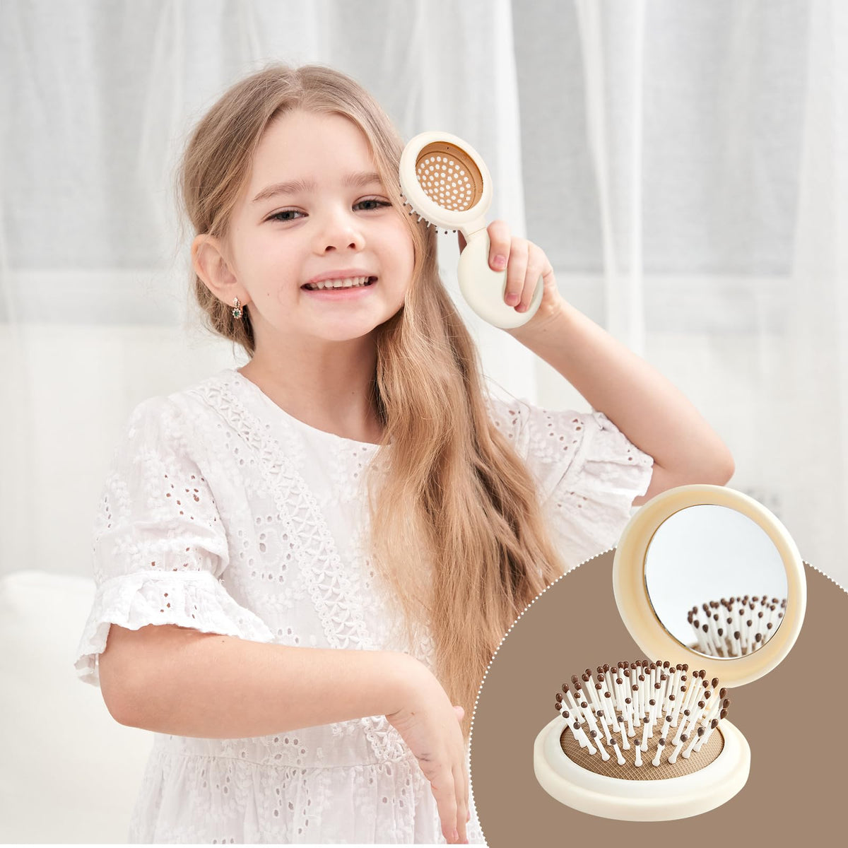 RHOS Compact Foldable Hair Brush closed view