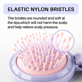 RHOS Compact Hair Brush in a bag for travel