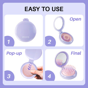 RHOS hair brush closed view in purple