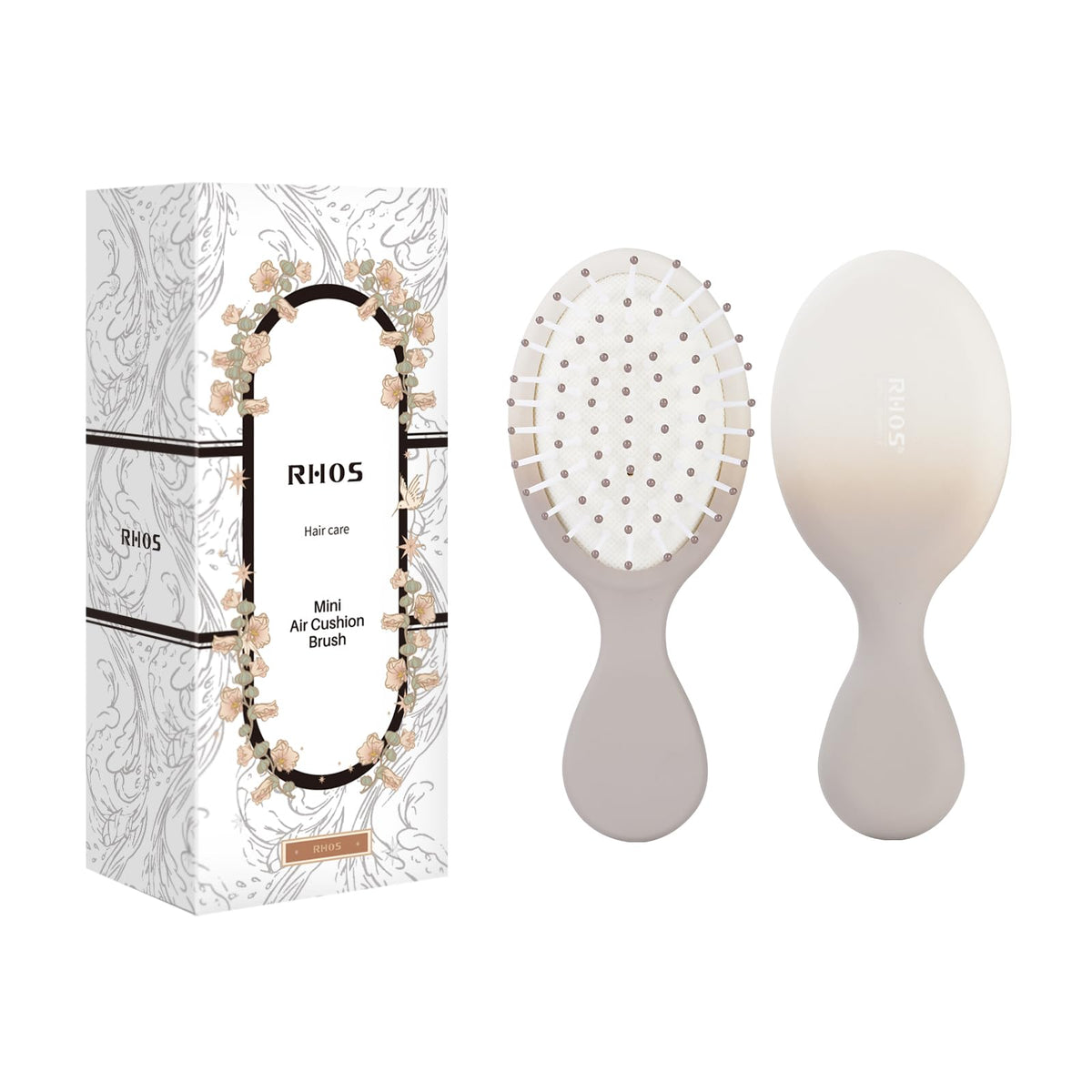 RHOS Mini Hair Brush front view in Beige Gradient