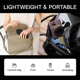 RHOS Mini Hair Brush in a purse for easy travel