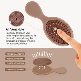 RHOS Mini Hair Brush lifestyle scene with purse