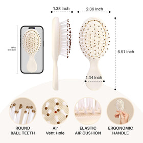 RHOS Mini Hair Brush side view showing bristles