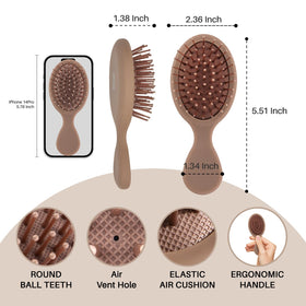 RHOS Mini Hair Brush side view showing ergonomic handle