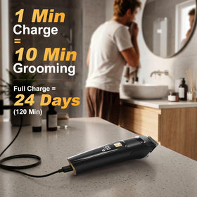 RICAF Beard Trimmer with all accessories displayed