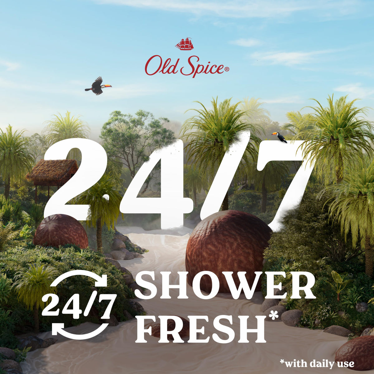 Rich lather of Old Spice Cleansing Body Wash