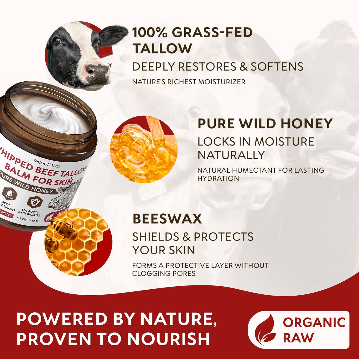 RICHGRAND Beef Tallow Balm whipped texture close-up