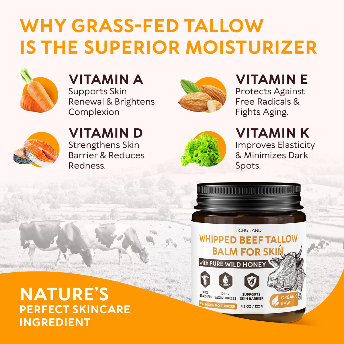 RICHGRAND Beef Tallow Whipped Balm application on skin