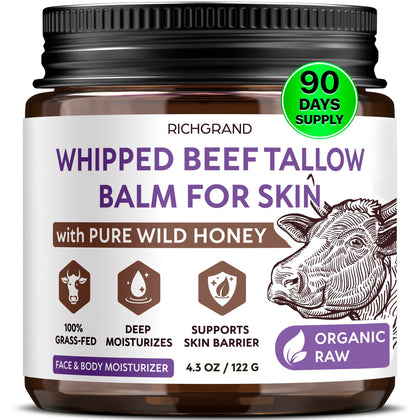 RICHGRAND Beef Tallow Whipped Balm front view with packaging