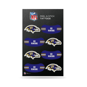 Rico Industries NFL Baltimore Ravens Peel and Stick Tattoos front view